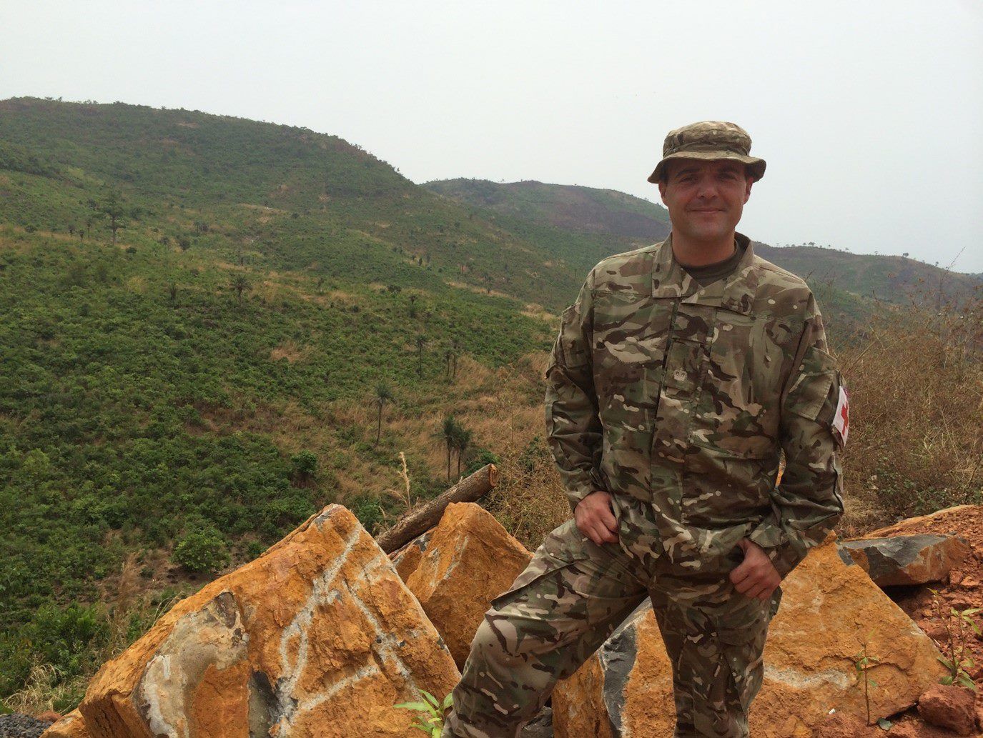 Lecturer Simon Kendal dressed in armed forces uniform