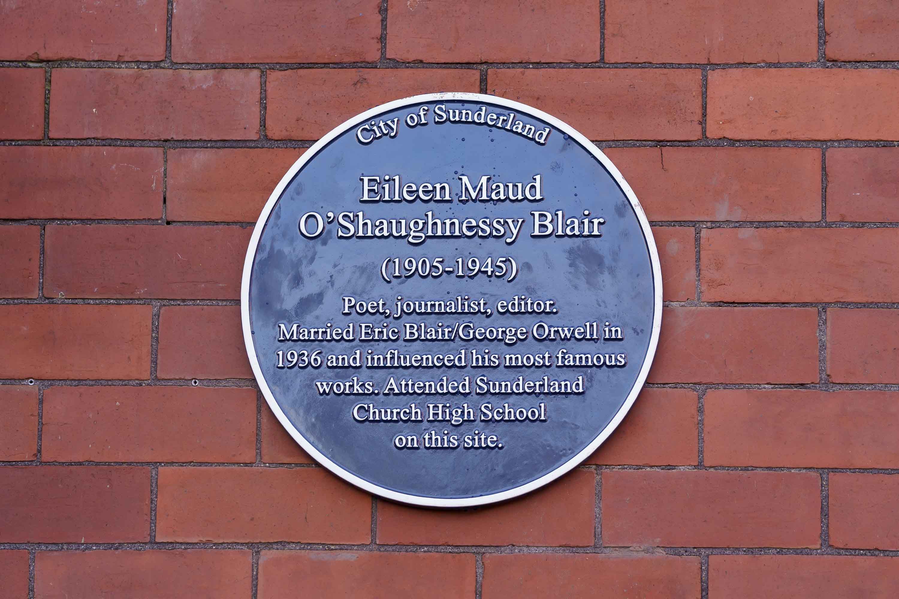 A blue plaque for Eileen O'Shaughnessy