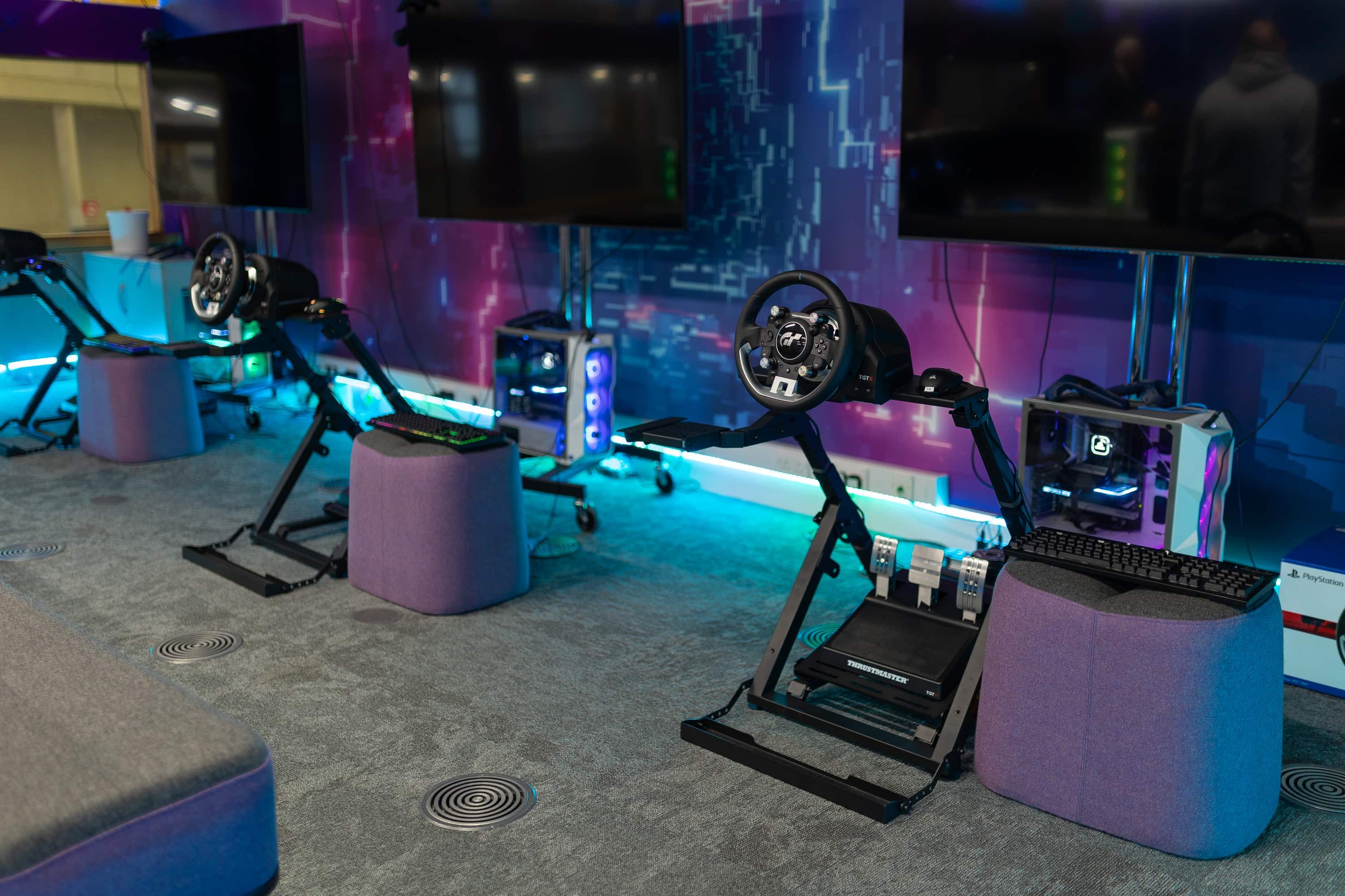 Three driving simulators in the Game Development Lab