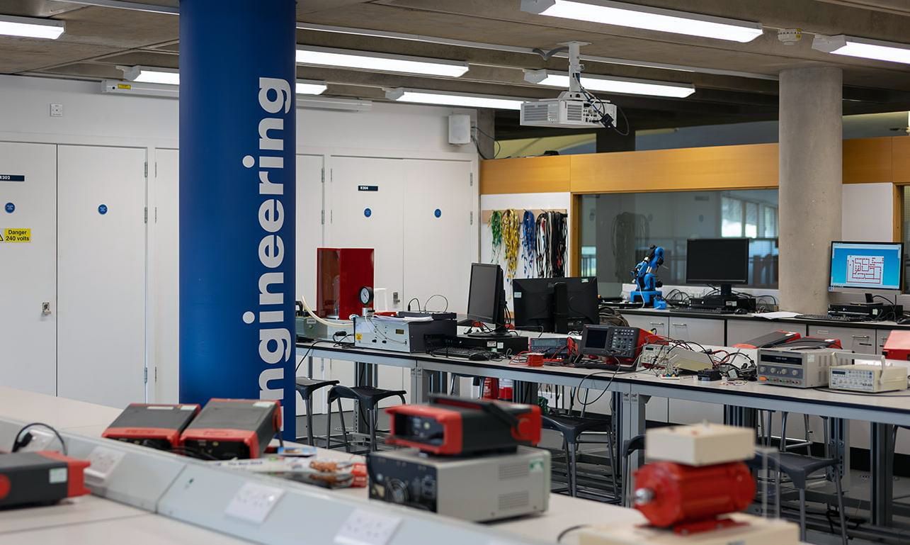 An engineering lab with equipment
