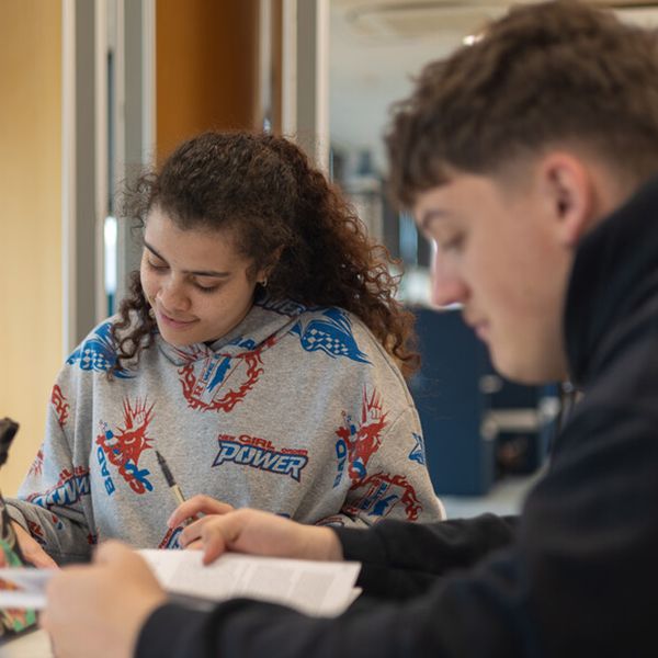 Two students studying