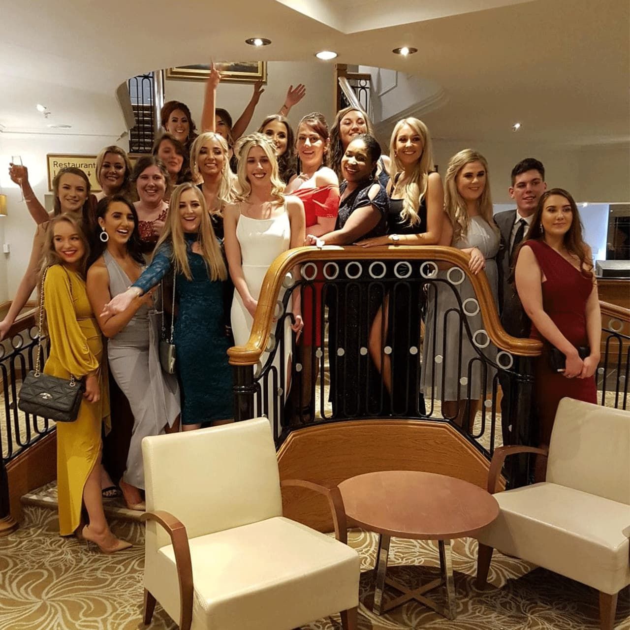 Student members of the Nursing Society attending their graduation ball in 2018