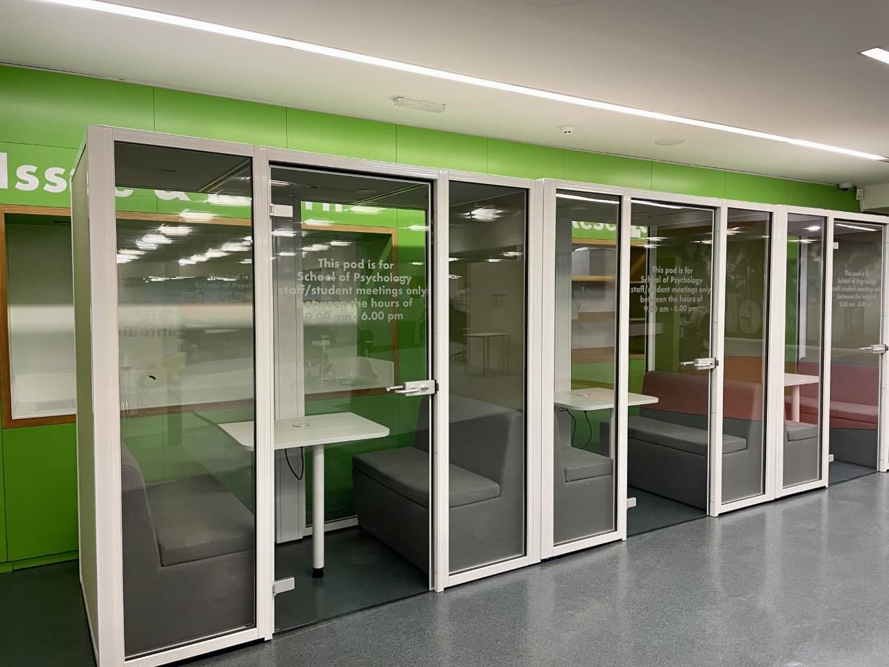 Soundproof booths available in the School of Psychology which can be used for staff and student meetings, as well as conducting experiments.