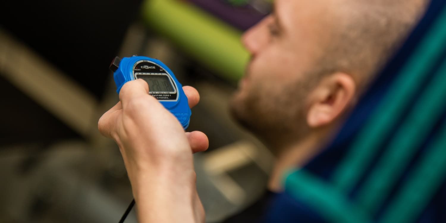 Physiotherapy students using a timer